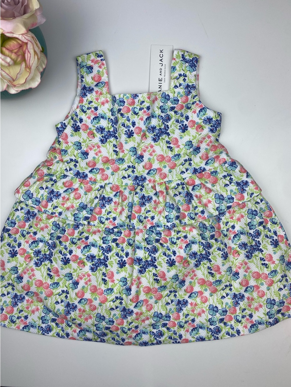 Janie and Jack Ditsy Floral Dress Sz 12-18 months